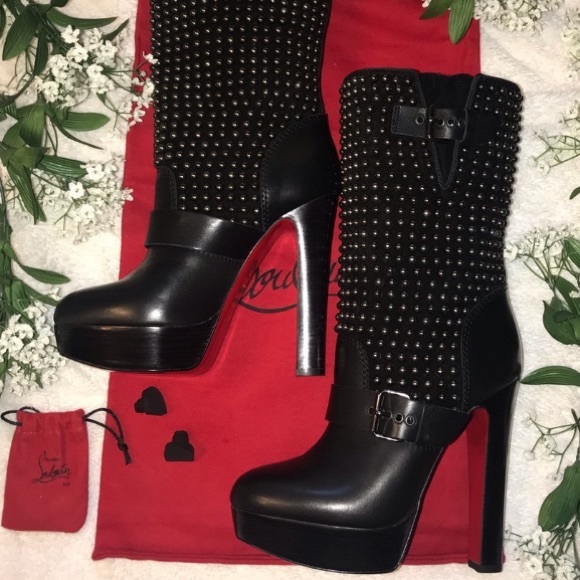 Christian Louboutin MARISA Black Leather Boots - Picture 12 of 13